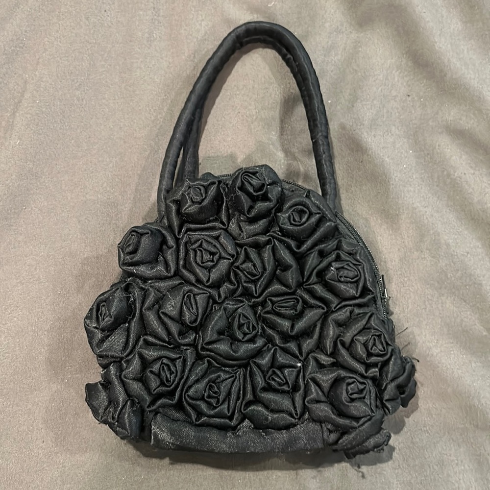 Black Rosette purse